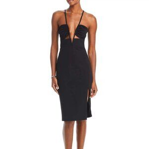 BCBG Maxazria NWT Sz 8 M Black Plunge Cutout Bodycon Pencil Dress Cocktail Party